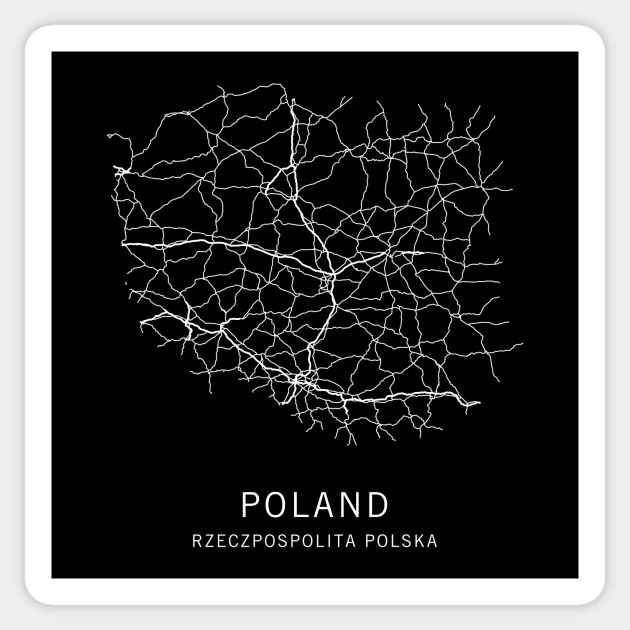 Poland Road Map Sticker by ClarkStreetPress